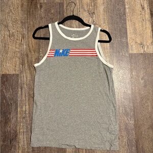 Boys Nike Gray Tank Top with Red and Blue Logo - XL